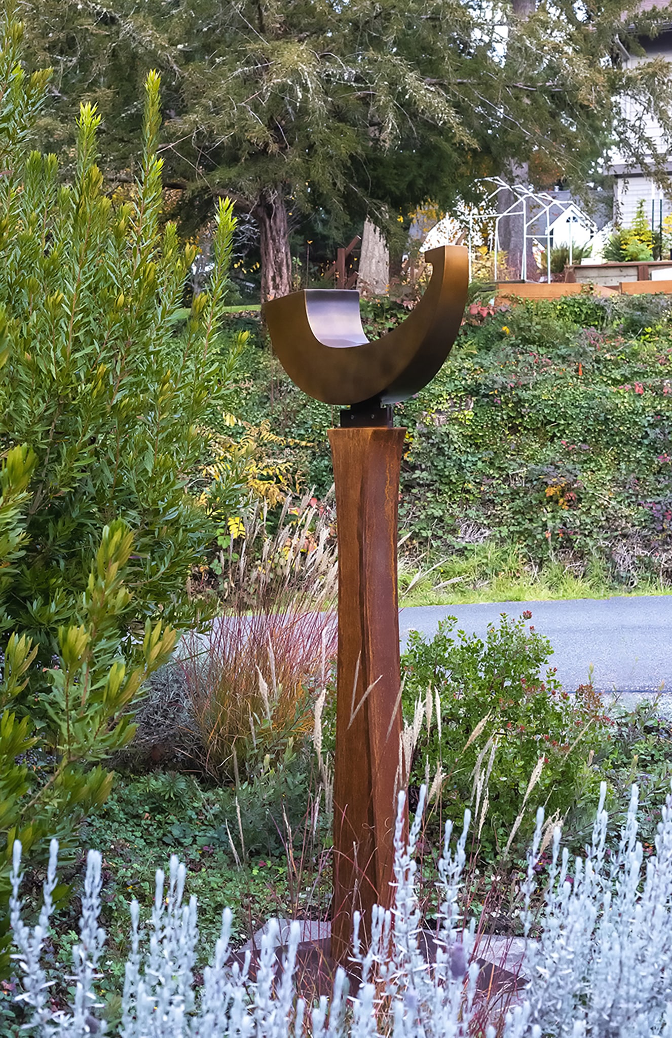 Nordic Arc, 5' 7" x 2' 9" x 1', bronze on Corten steel base, Sutter Cathedral Hills Hospital, San Francisco, CA